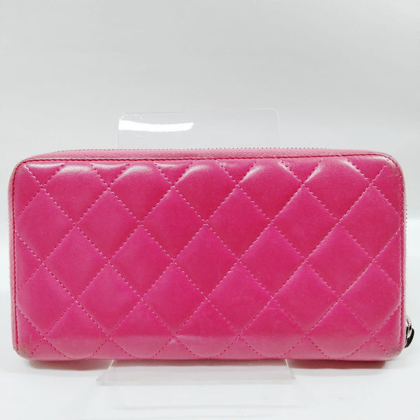 Chanel Long Wallet Pink Leather