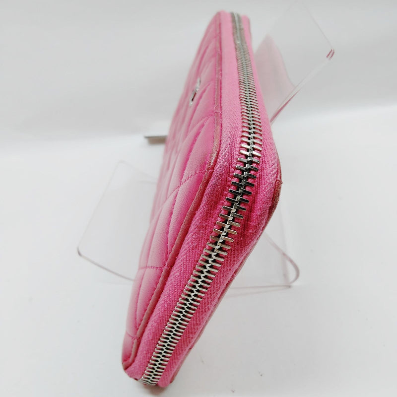 Chanel Long Wallet Pink Leather