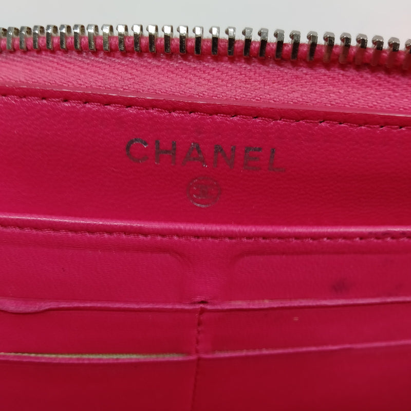 Chanel Long Wallet Pink Leather