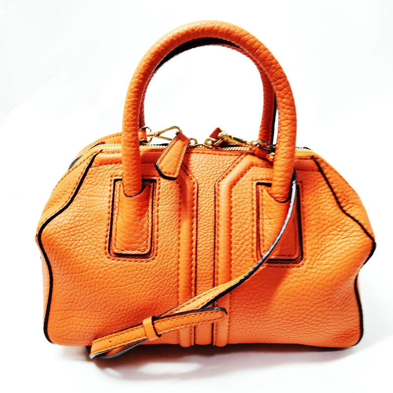 Mcm Hand Bag Orange Leather