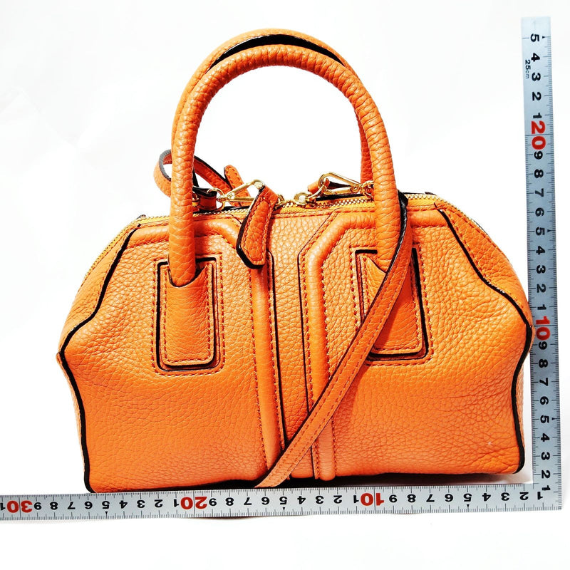 Mcm Hand Bag Orange Leather