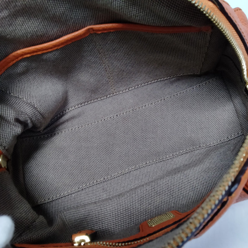 Mcm Hand Bag Orange Leather