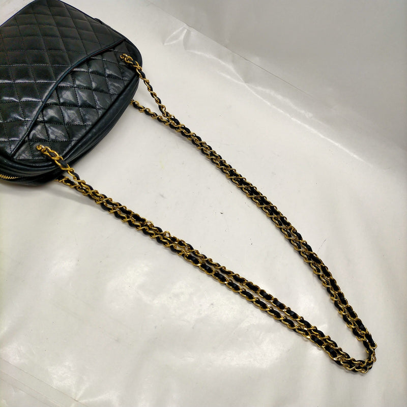 Chanel Shoulder Bag Matelasse Black Lamb