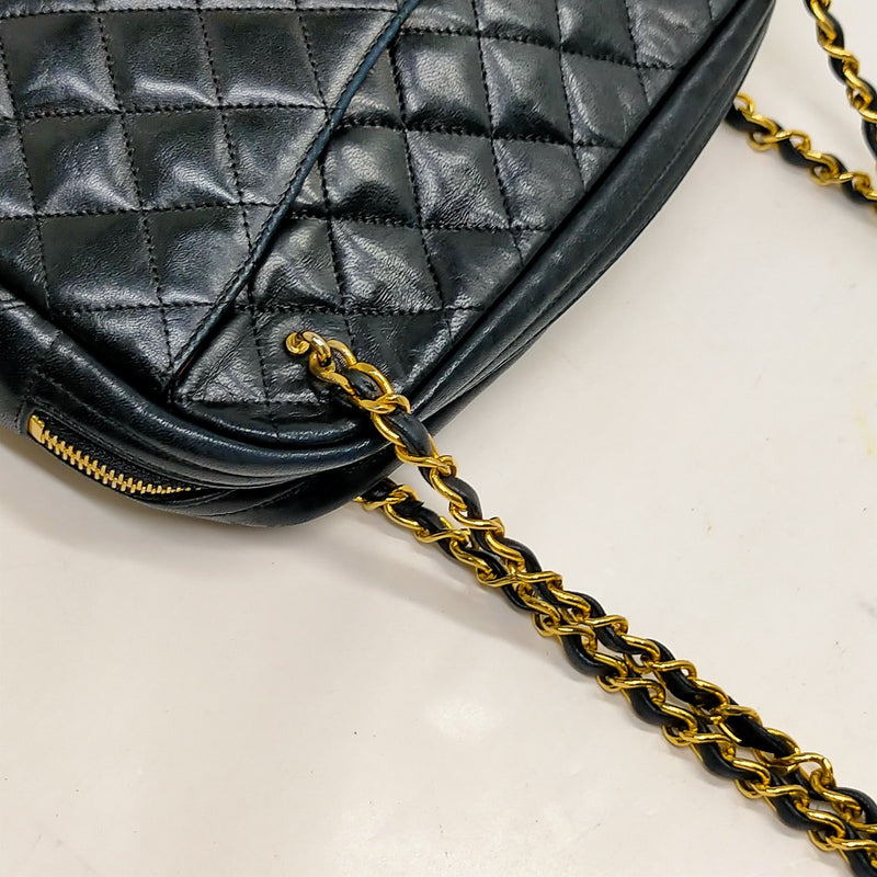 Chanel Shoulder Bag Matelasse Black Lamb