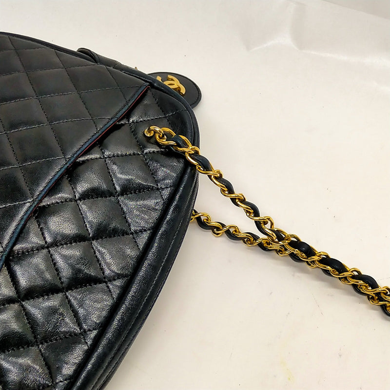 Chanel Shoulder Bag Matelasse Black Lamb