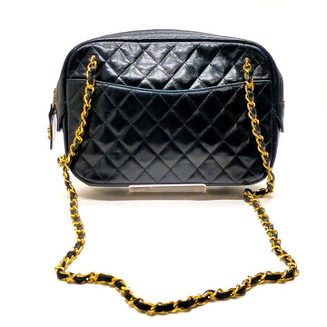 Chanel Shoulder Bag Matelasse Black Lamb