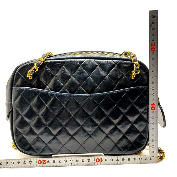 Chanel Shoulder Bag Matelasse Black Lamb