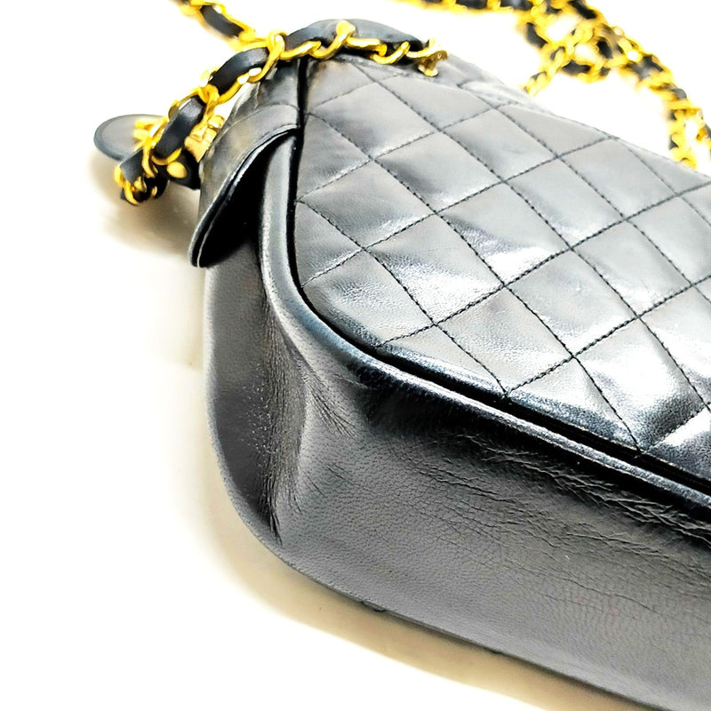 Chanel Shoulder Bag Matelasse Black Lamb