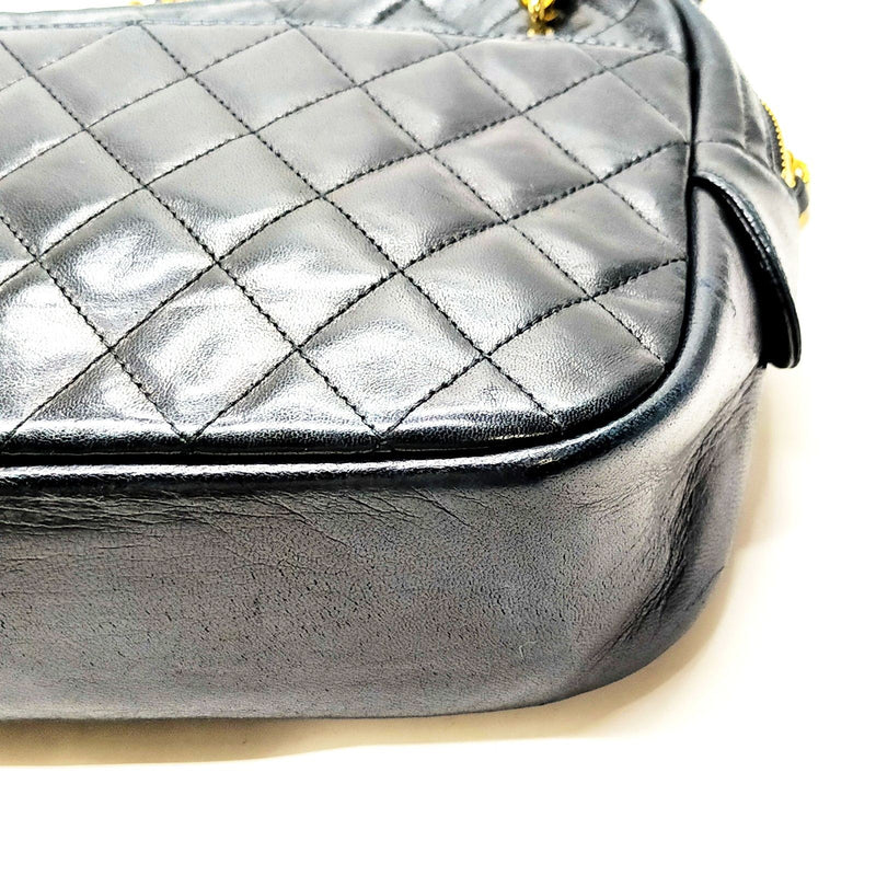 Chanel Shoulder Bag Matelasse Black Lamb
