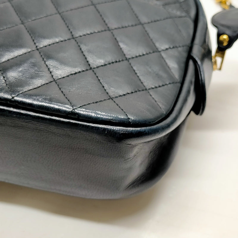 Chanel Shoulder Bag Matelasse Black Lamb