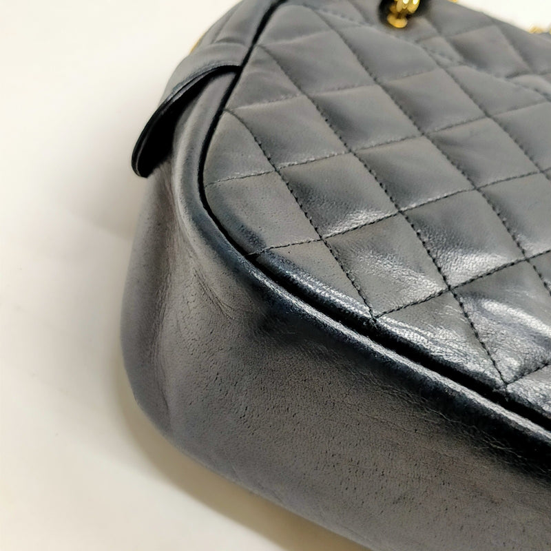 Chanel Shoulder Bag Matelasse Black Lamb