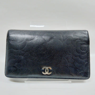 Chanel Long Wallet Black Leather