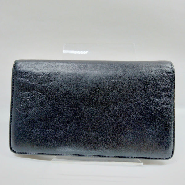 Chanel Long Wallet Black Leather