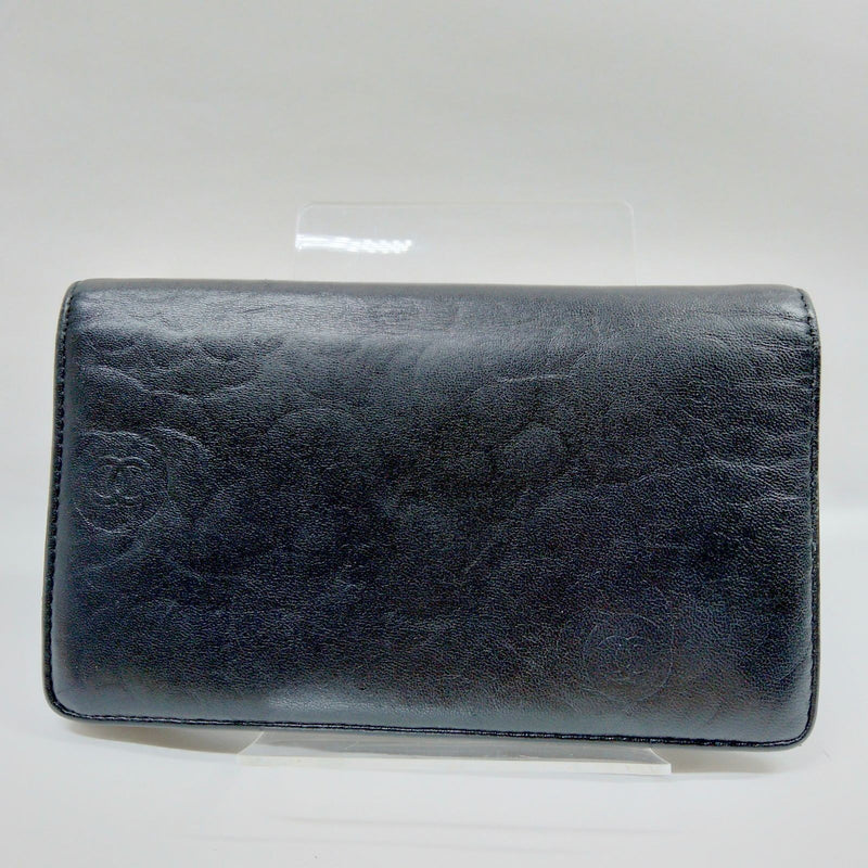 Chanel Long Wallet Black Leather