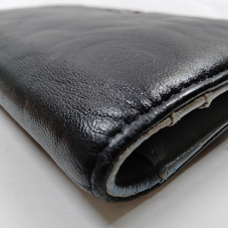 Chanel Long Wallet Black Leather