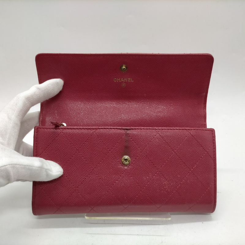 Chanel Long Wallet Pink Caviarskin
