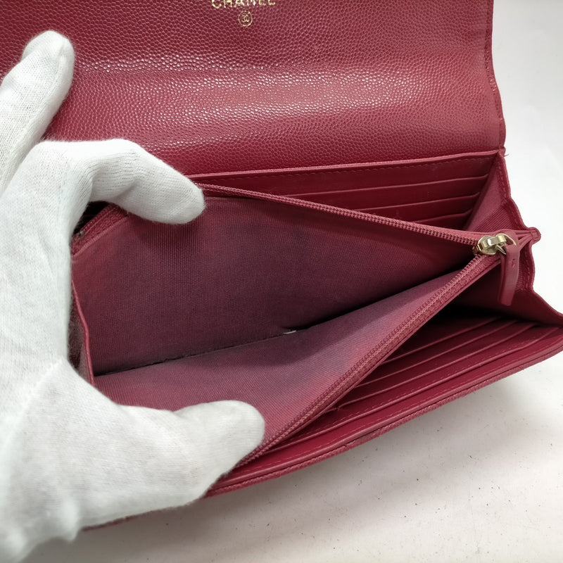 Chanel Long Wallet Pink Caviarskin