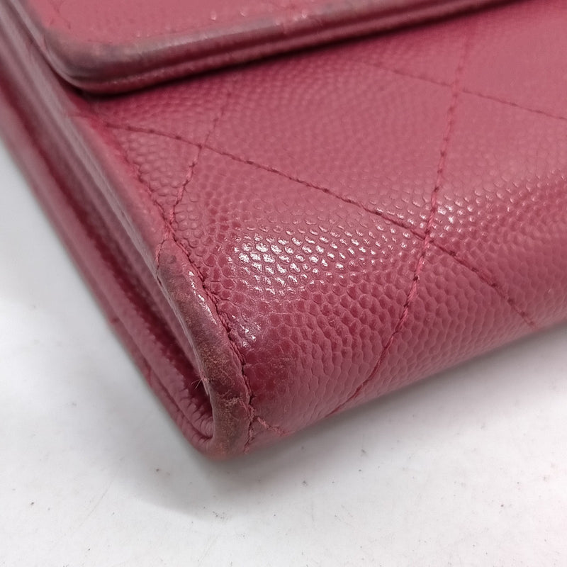 Chanel Long Wallet Pink Caviarskin