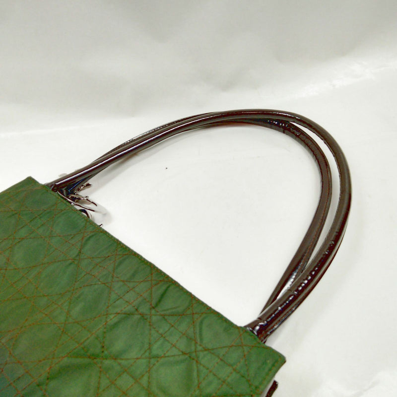 Christian Dior Tote Bag Green Nylon
