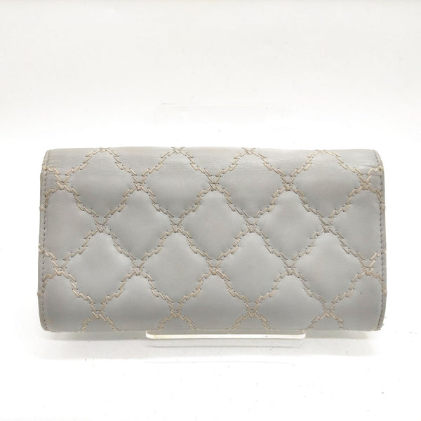 Chanel Long Wallet Gray Leather