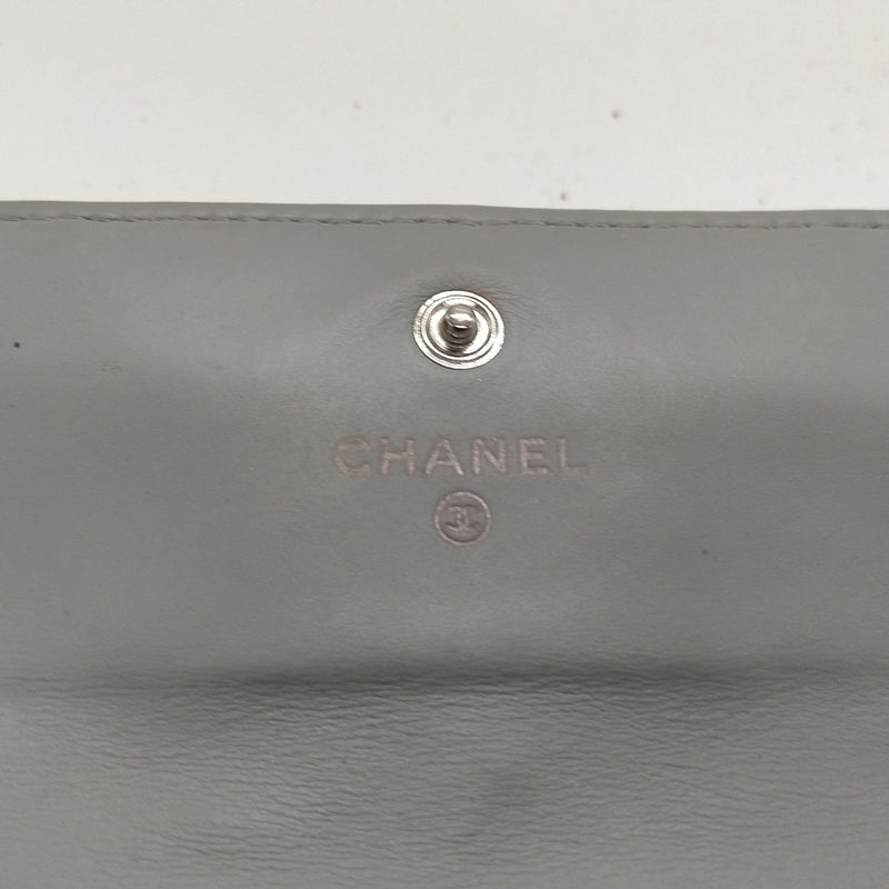 Chanel Long Wallet Gray Leather