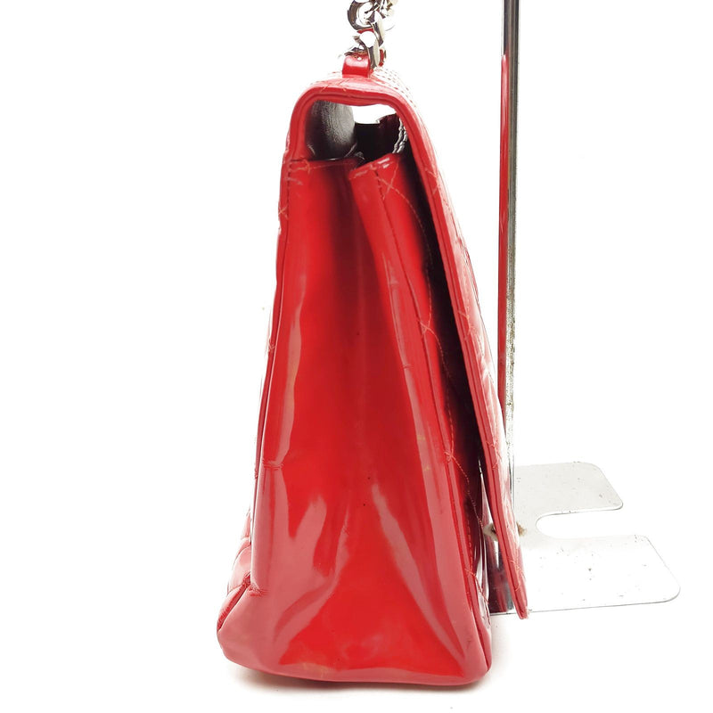 Chanel Hand Bag Red Patent Leather
