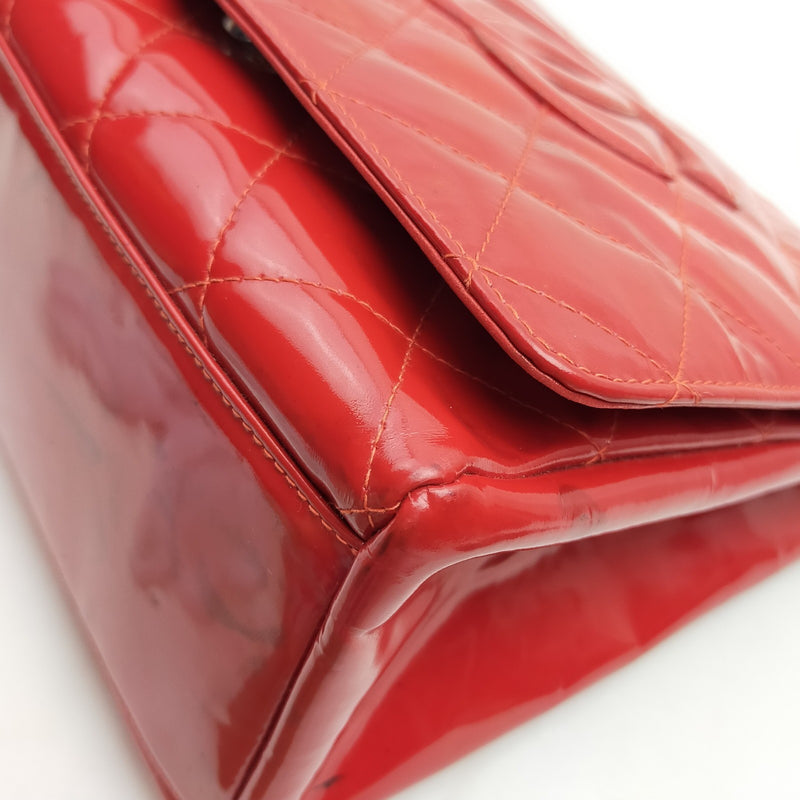 Chanel Hand Bag Red Patent Leather