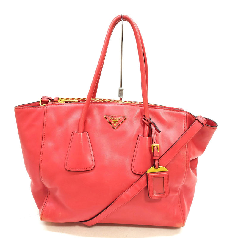 Prada Hand Bag Red Leather