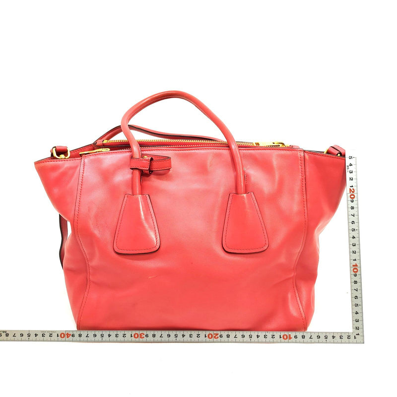 Prada Hand Bag Red Leather