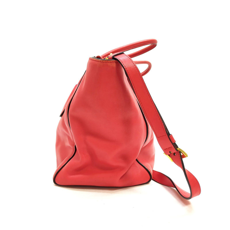 Prada Hand Bag Red Leather
