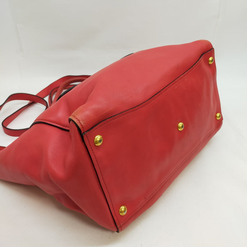 Prada Hand Bag Red Leather