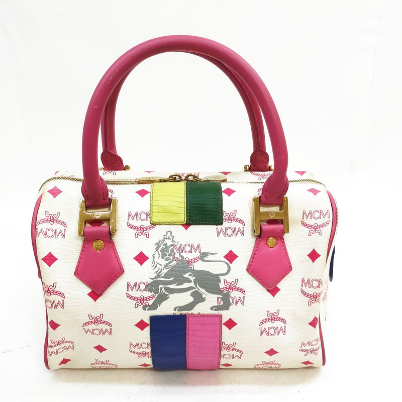 Mcm Hand Bag White Pvc
