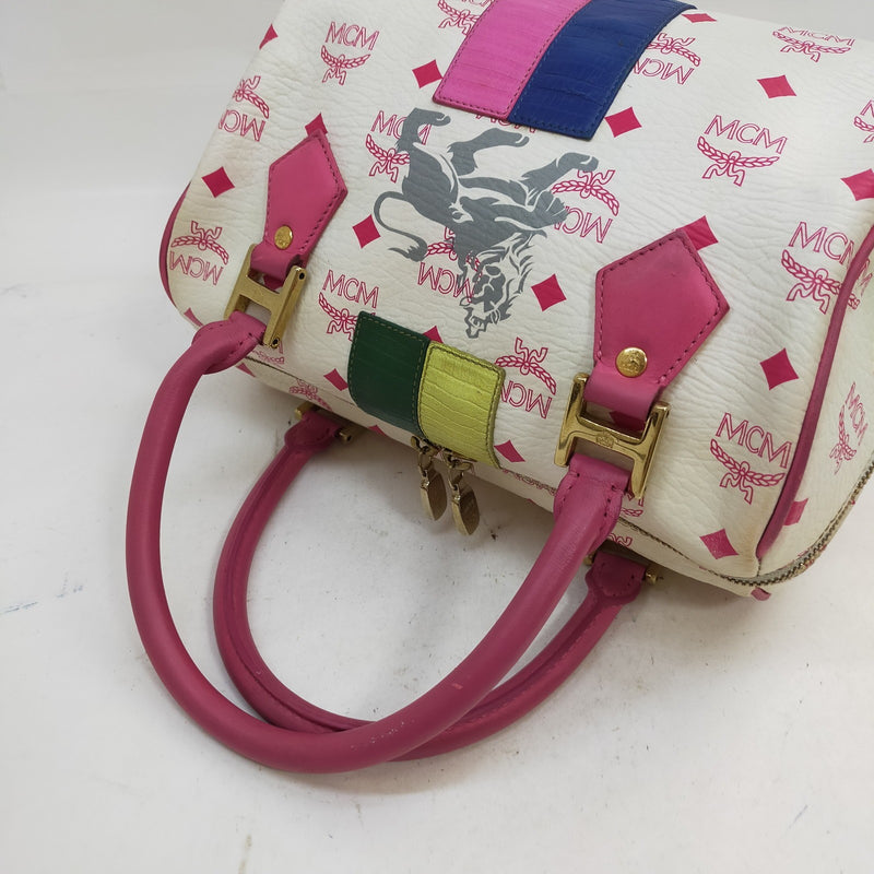 Mcm Hand Bag White Pvc