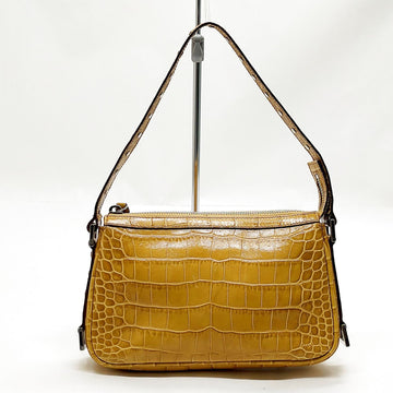 Versace Hand Bag Brown Leather