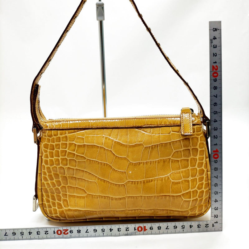 Versace Hand Bag Brown Leather
