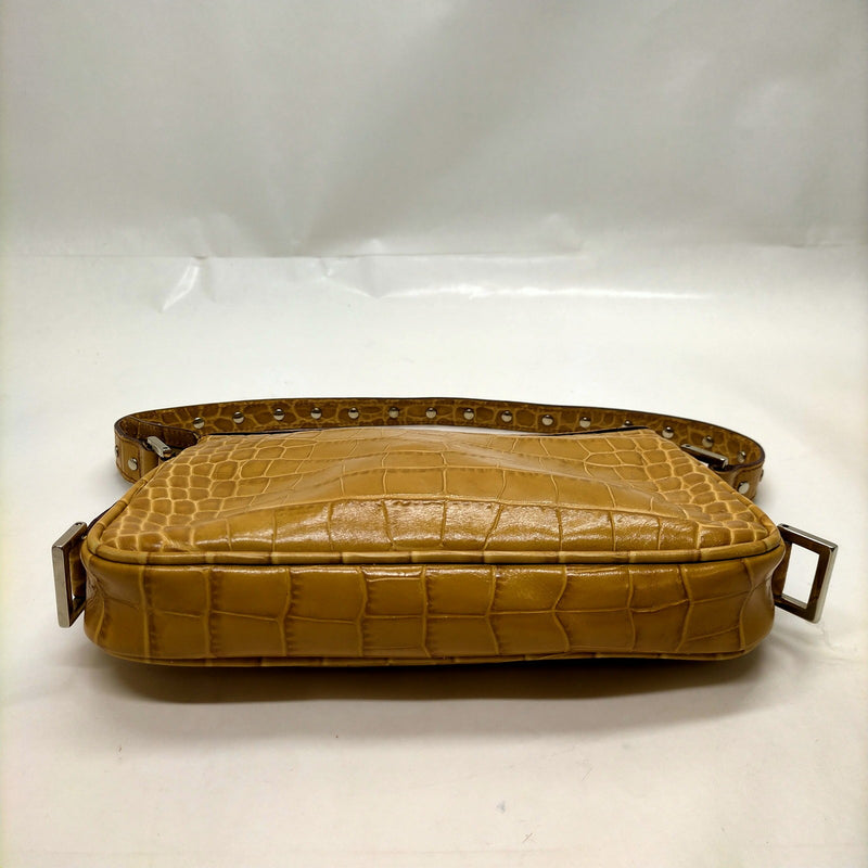 Versace Hand Bag Brown Leather