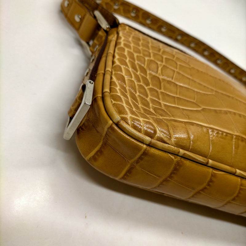 Versace Hand Bag Brown Leather
