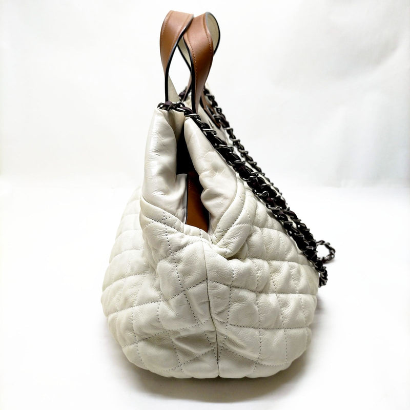 Chanel Tote Bag In The Mix White Leather
