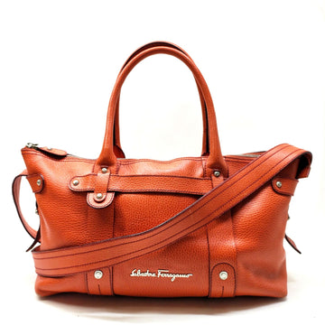 Ferragamo Tote Bag Red Leather