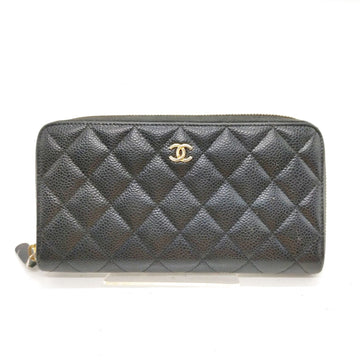 Chanel Long Wallet Black Caviarskin