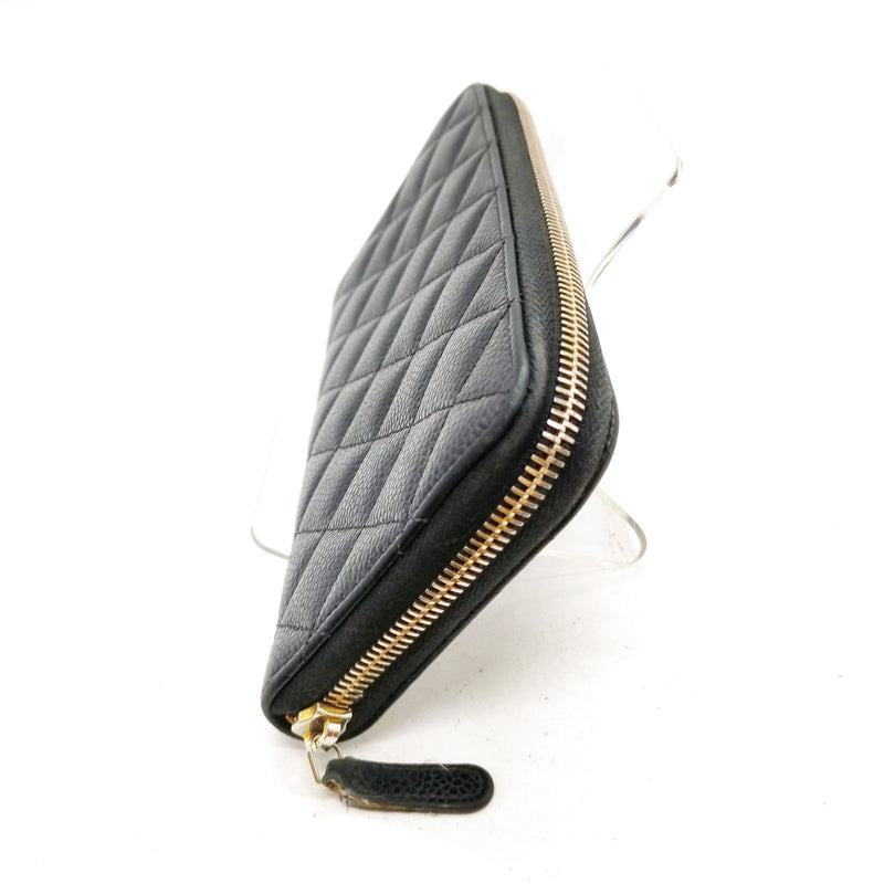 Chanel Long Wallet Black Caviarskin