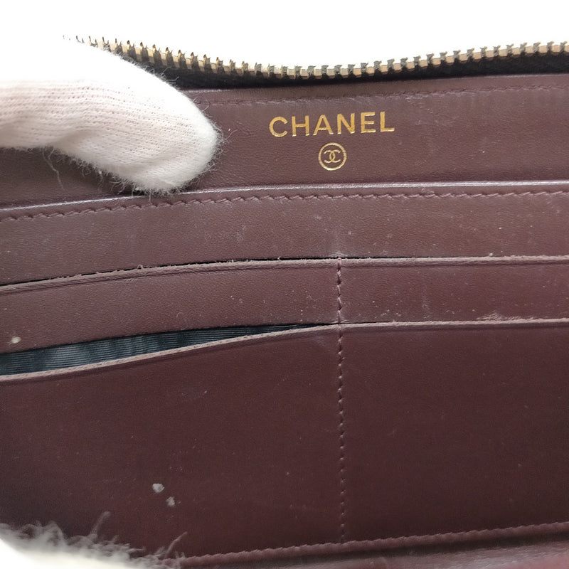 Chanel Long Wallet Black Caviarskin