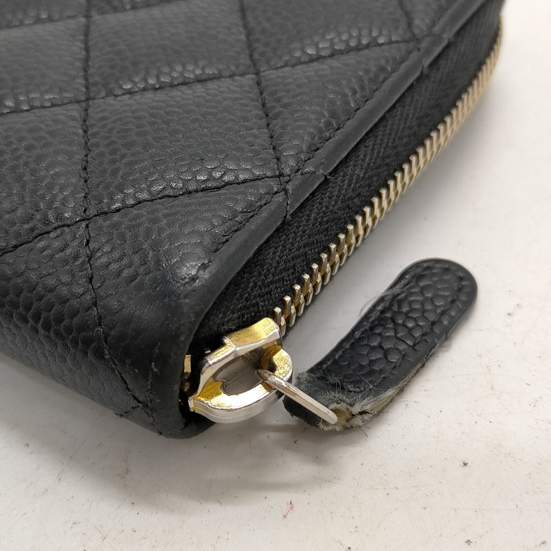 Chanel Long Wallet Black Caviarskin