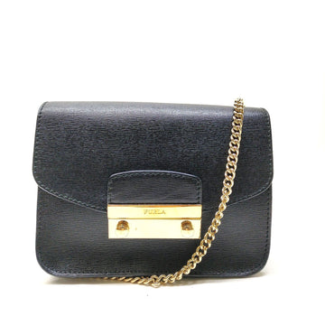 Furla Shoulder Bag Black Leather