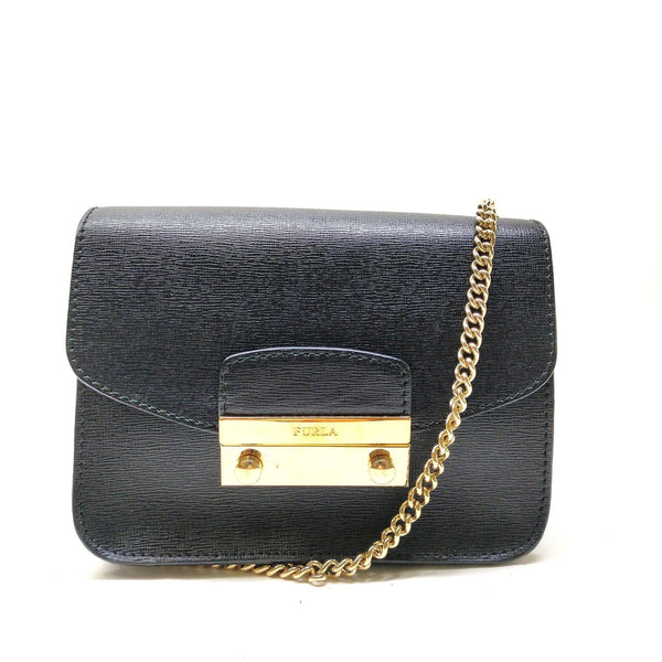 Furla Shoulder Bag Black Leather