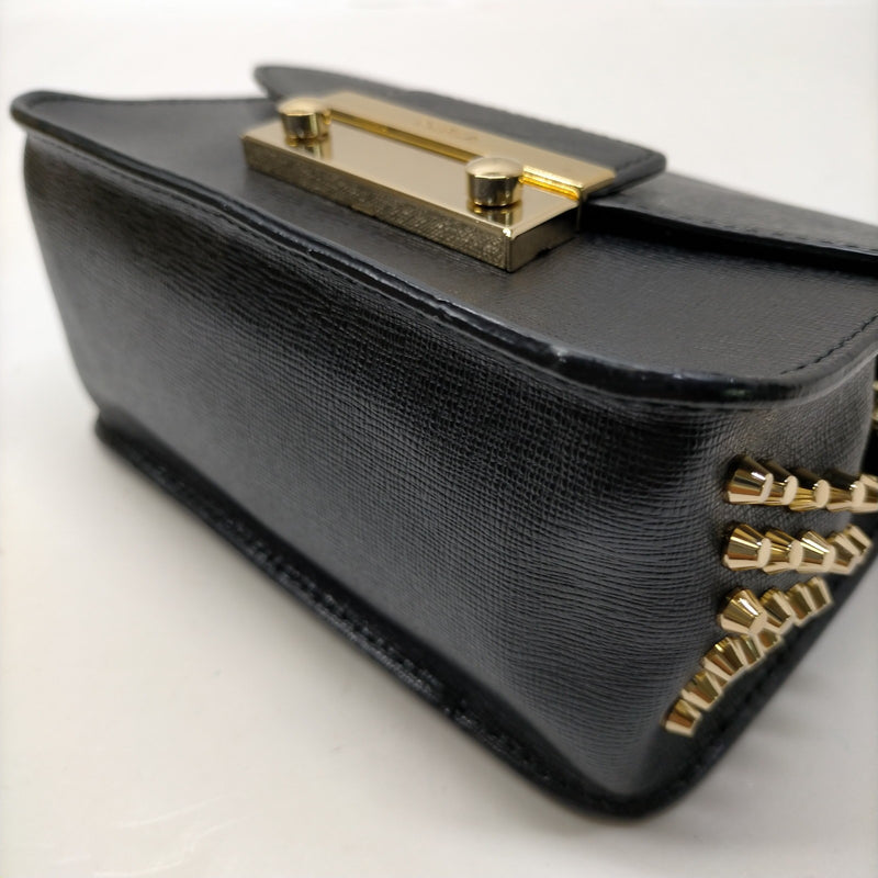 Furla Shoulder Bag Black Leather
