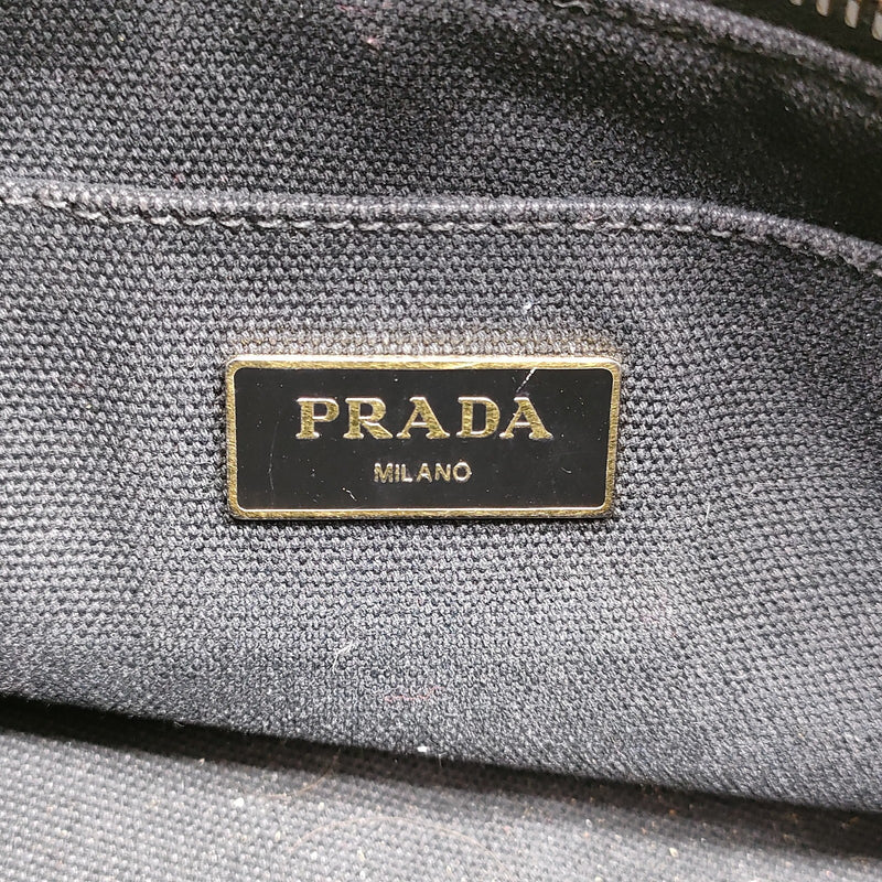 Prada Hand Bag Green Canvas