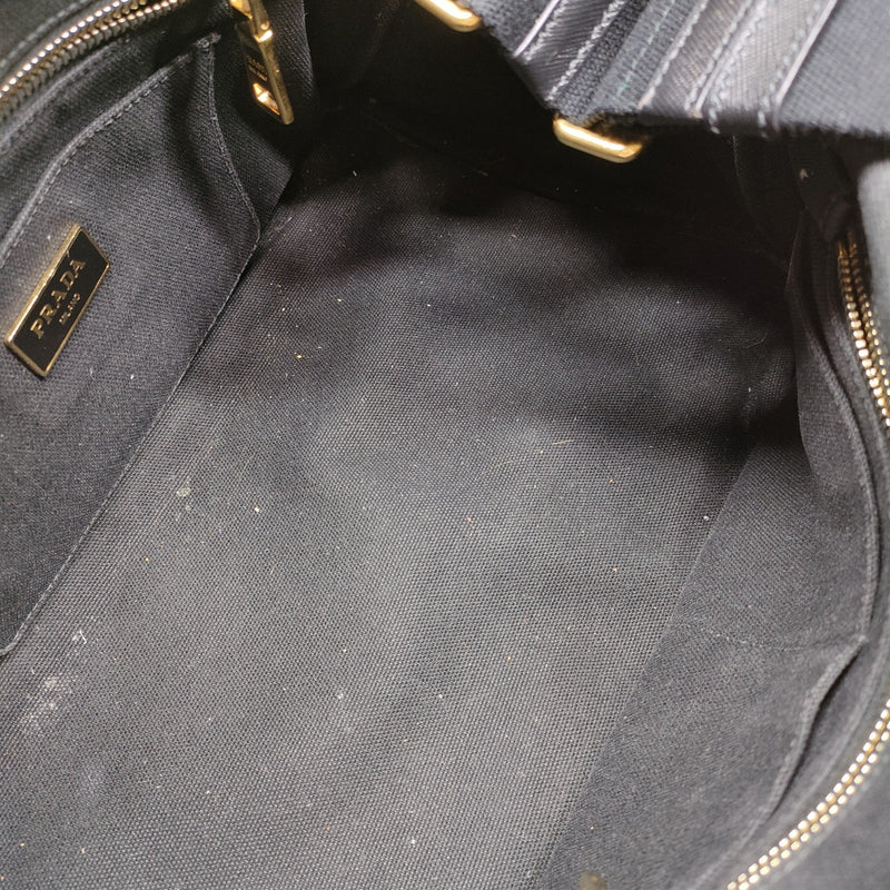 Prada Hand Bag Green Canvas