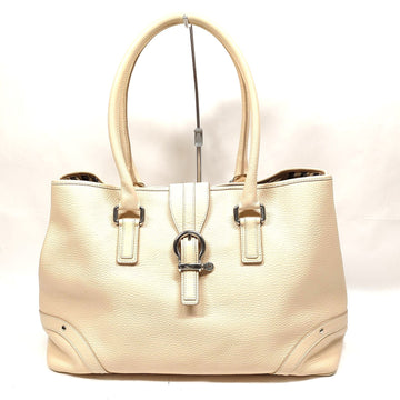 Burberry London Hand Bag Beige Leather