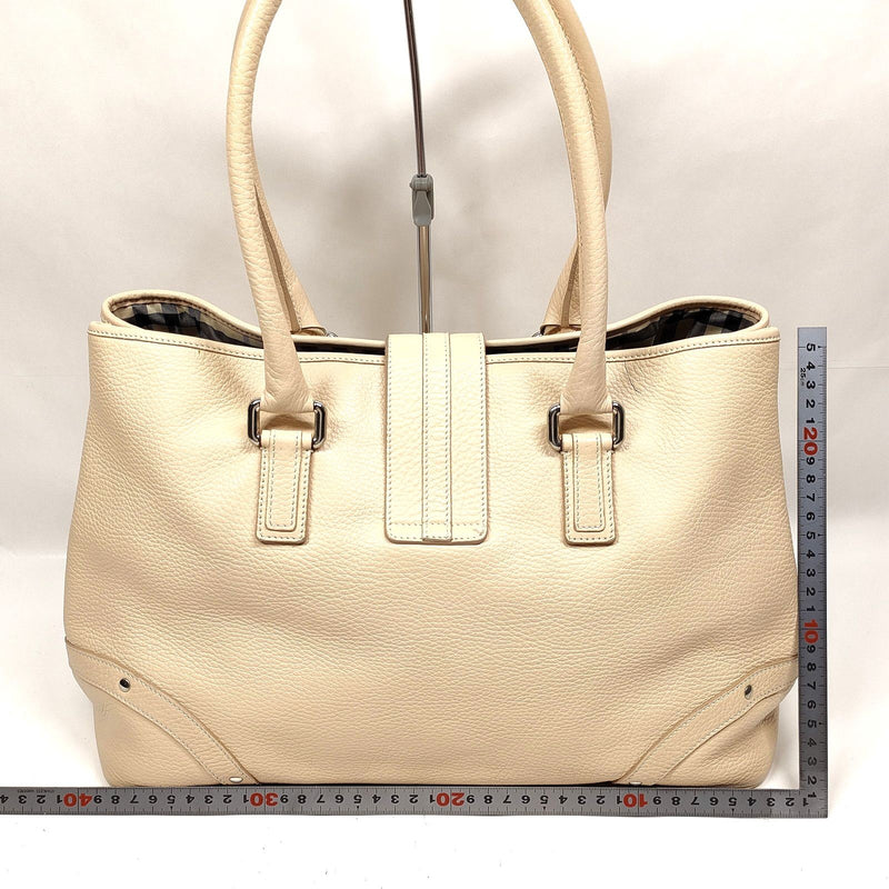 Burberry London Hand Bag Beige Leather